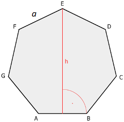 Height of a regular heptagon